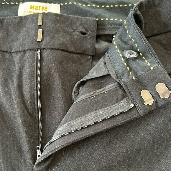 Maeve By Anthropologie Black Dress Trousers w Welt Pockets, Belt Loops Size 8 - Picture 3 of 12